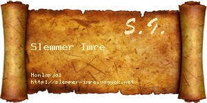 Slemmer Imre névjegykártya